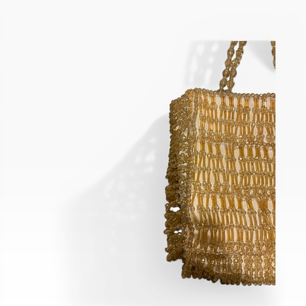 Saks Fifth Avenue Women’s Fishnet Beaded Evening Bag Clutch Purse - Picture 7 of 13